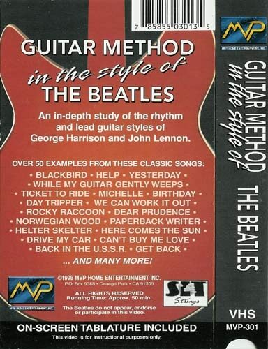 Guitar Method in the Style of the Beatles Video, Back Cover