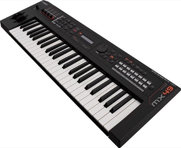 Yamaha MX49 v2 Keyboard Synthesizer, 49-Key, Black, Black Angle