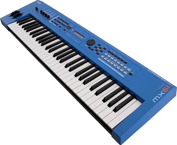 Yamaha MX61 v2 Keyboard Synthesizer, 61-Key, Blue, Blue Angle