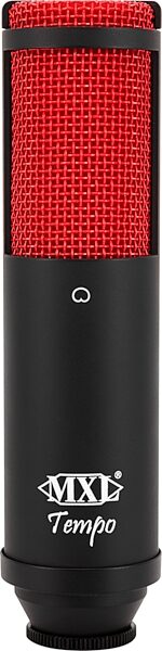 MXL Tempo USB Condenser Microphone, Black and Red, Action Position Front