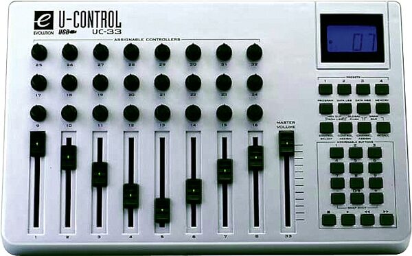 Evolution UC33e MIDI Control Surface, Top View