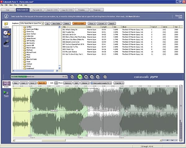 Cakewalk Software Pyro (Windows), Main Screen