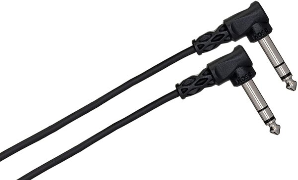 Hosa CSS100 Series 1/4" TRS to 1/4" TRS Right Angle Interconnect Cable, 3 foot, CSS-103RR, HOSCSSRR