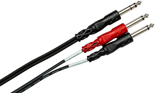 Hosa Insert Cable (Stereo 1/4" TRS to Two Mono 1/4" TS), 3.28 foot, 1 Meter, STP201, HOSSTP20