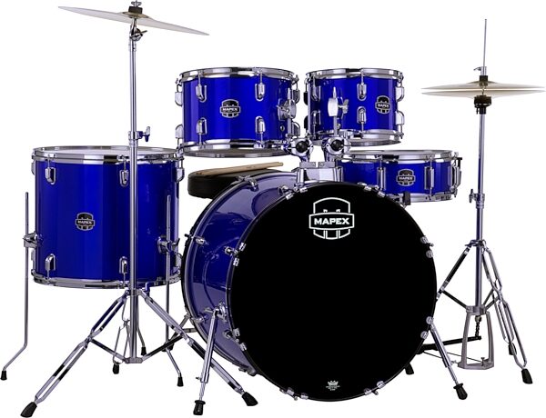 Mapex Comet Complete Drum Set, 5-Piece, Indigo Blue, Action Position Back