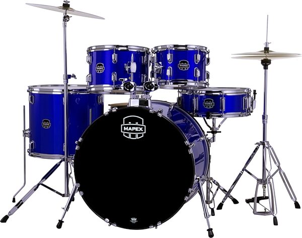 Mapex Comet Complete Drum Set, 5-Piece, Indigo Blue, Action Position Back