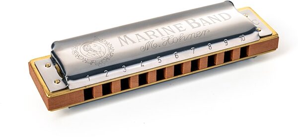 Hohner Marine Band 1896 Harmonica, Key of A, Action Position Back