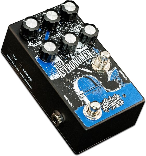 Matthews Effects Astronomer V2 Shimmer Reverb Pedal, Angled Front