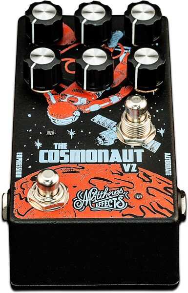 Matthews Effects Cosmonaut V2 Reverb Delay Pedal, Angled Front
