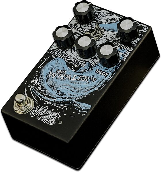 Matthews Effects Whaler V2 Fuzz Pedal, Angled Front