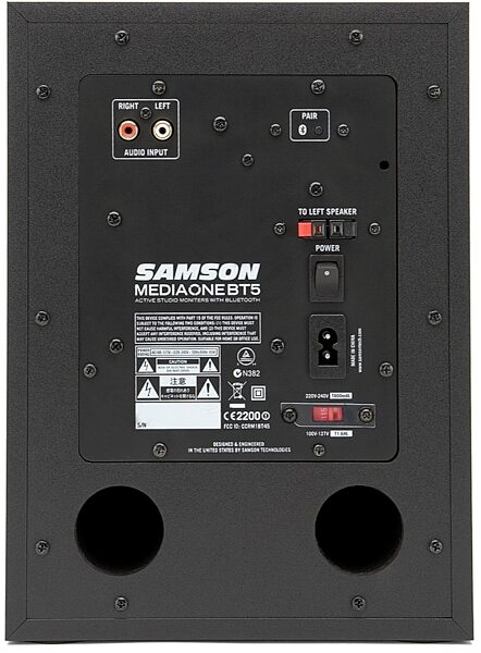 Samson MediaOne BT5 Active Studio Monitors with Bluetooth, Back