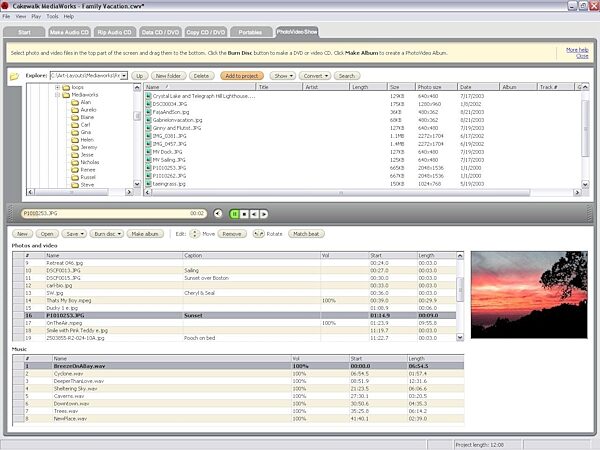 Cakewalk MediaWorks Audio/Video Softare (Windows), Full Screen