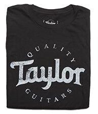 Taylor Mens Distressed Logo T-Shirt, Black/White, Large, Main