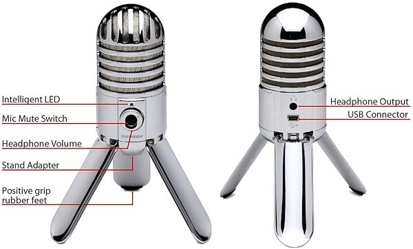 Samson Meteor USB Microphone, New, Callouts