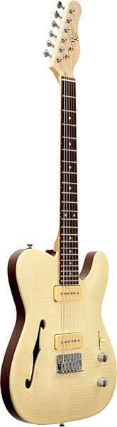 Michael Kelly Guitars 59 Thinline Electric Guitar, Natural, Flame Maple Top, Blemished, Full Angle