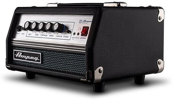 Ampeg MICRO-VR Bass Amplifier Half Stack with SVT MICRO-VR Head and SVT210AV Micro Classic Cabinet, Black, Micro-VR 3qtr-Right