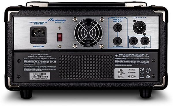 Ampeg MICRO-VR Bass Amplifier Half Stack with SVT MICRO-VR Head and SVT210AV Micro Classic Cabinet, Black, Micro-VR Back