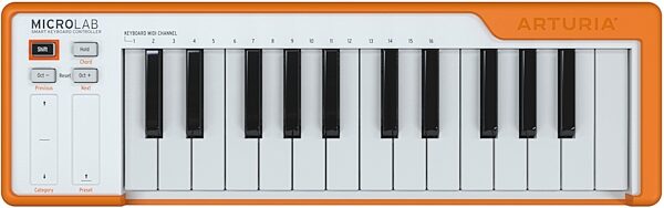 Arturia MicroLab USB MIDI Controller Keyboard, 25-Key, Orange