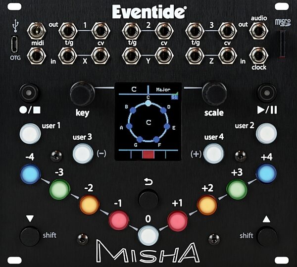 Eventide Misha Eurorack Instrument and Sequencer, Action Position Back
