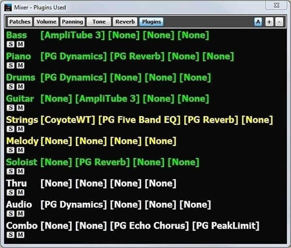 PG Music Band in a Box Pro 2014 Software (Windows), Mixer Plugins