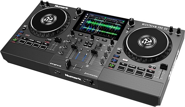 Numark Mixstream Pro Go Battery-Powered Standalone DJ System/Controller, New, Left Angle