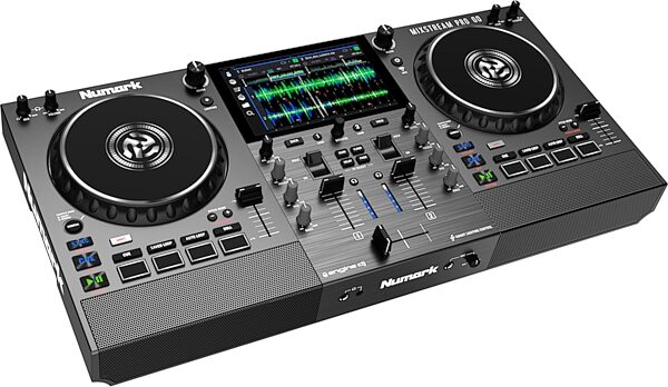 Numark Mixstream Pro Go Battery-Powered Standalone DJ System/Controller, New, Right Angle