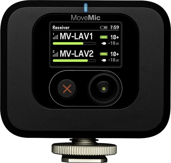 Shure MoveMic Camera Shoe-Mountable Wireless Receiver, MV-R-Z7, Action Position Back