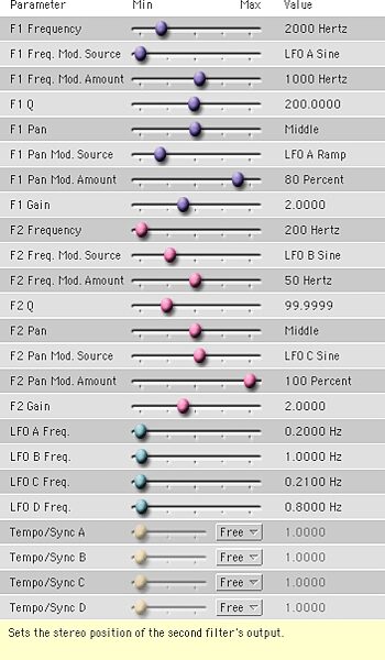 Cycling '74 Pluggo 3.1 VST MAS RTAS (Macintosh), Filters - Moving Filters