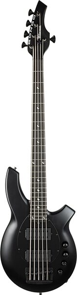 Ernie Ball Music Man Bongo 5HH Electric Bass, 5-String (with Case), Stealth Black, Action Position Back