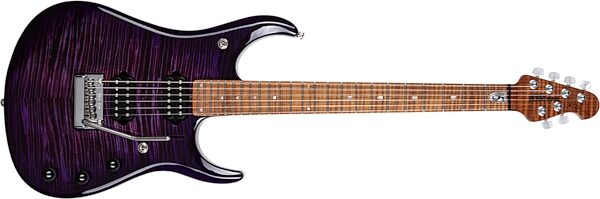 Ernie Ball Music Man John Petrucci JP15 Electric Guitar (with Gig Bag), Purple Nebula Flame, Action Position Back