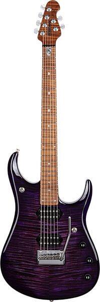 Ernie Ball Music Man John Petrucci JP15 Electric Guitar (with Gig Bag), Purple Nebula Flame, Action Position Back