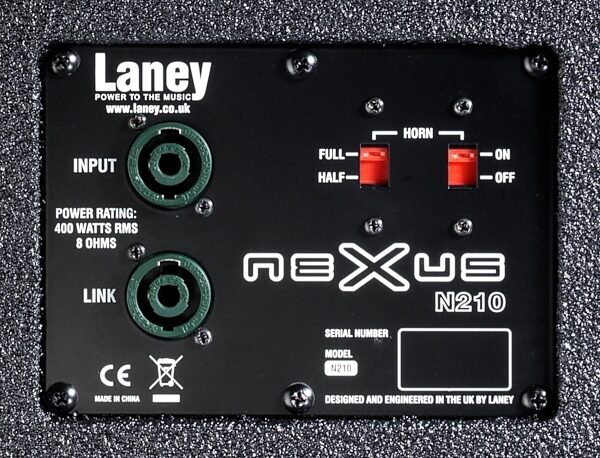 Laney N210 Nexus Bass Speaker Cabinet (400 Watts, 2x10"), Panel