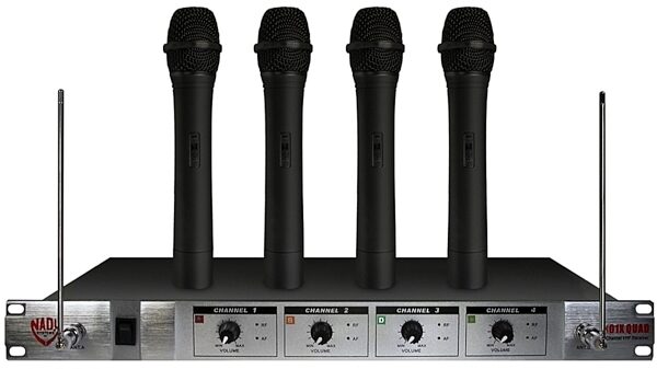 Nady 401X Quad 4-Channel VHF Handheld Wireless Microphone System, Main
