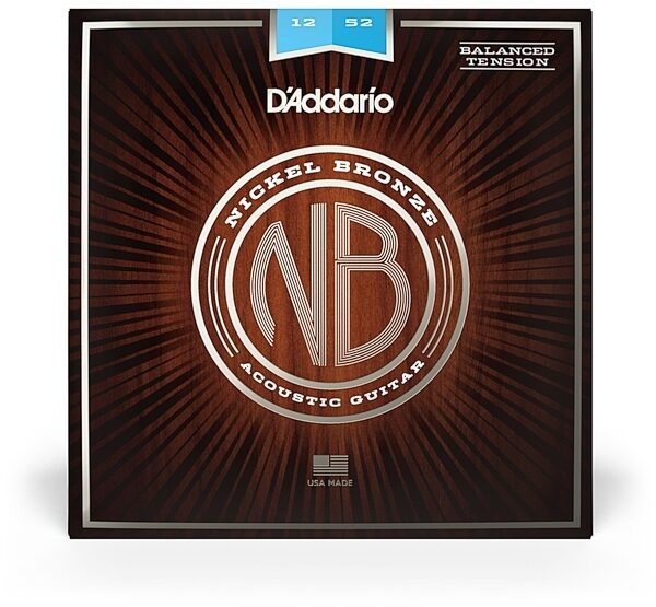 D'Addario NB1252BT Nickel Bronze Balanced Tension Acoustic Guitar Strings, 12-52, Light, view
