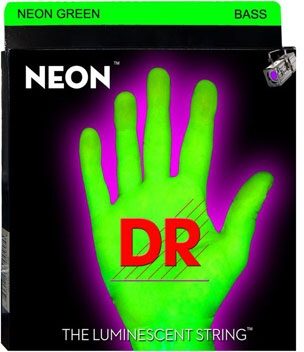 DR Strings NEON HiDef Electric Bass Strings (6-String), Green