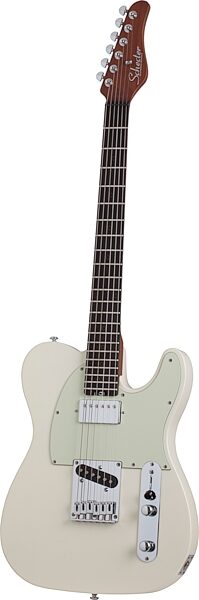 Schecter Diamond Series Nick Johnston PT Electric Guitar, Atomic Snow, Blemished, Action Position Back