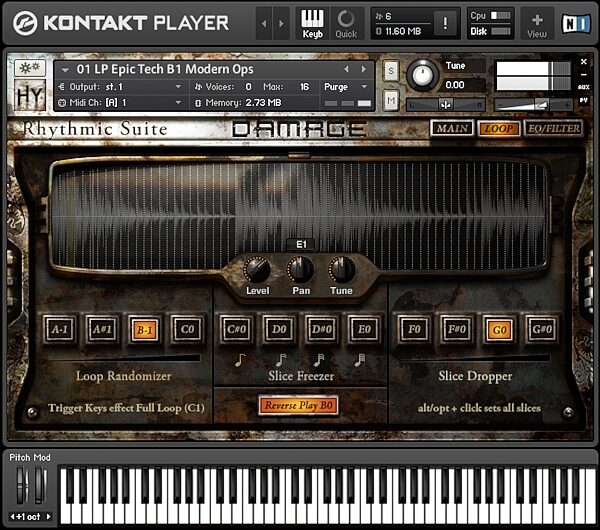 Native Instruments Damage Virtual Instrument Software, Screenshot Loops