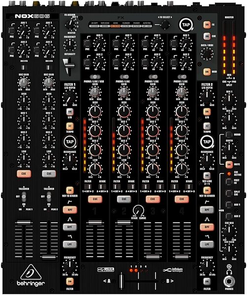 Behringer NOX606 USB DJ Mixer (6-Channel), Top