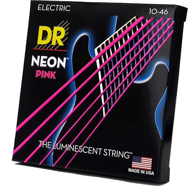 DR Strings Hi-Def Neon Colored Electric Guitar Strings, Pink, Medium, 10-46, view