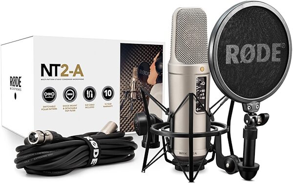 Rode NT2-A Variable Pattern Studio Condenser Microphone, Complete Vocal Recording Solution Package, Package Contents