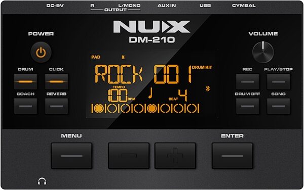 NUX DM-210 All-Mesh Head Digital Drum Kit, New, Action Position Back