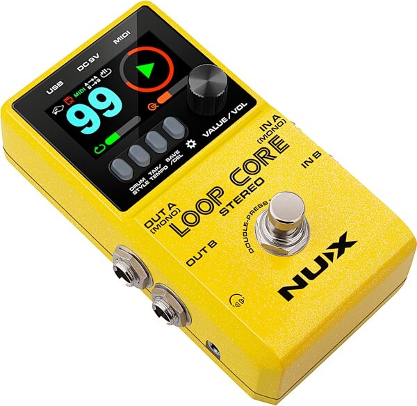 NUX Loop Core Stereo Looper Pedal, New, Action Position Back