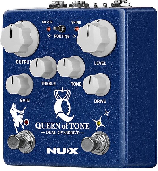 NUX Queen of Tone Dual Overdrive Pedal, New, Action Position Back