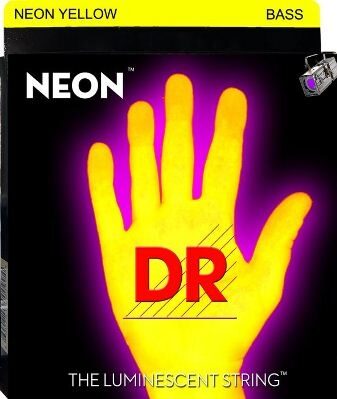 DR Strings NEON HiDef Electric Bass Strings (6-String), Yellow