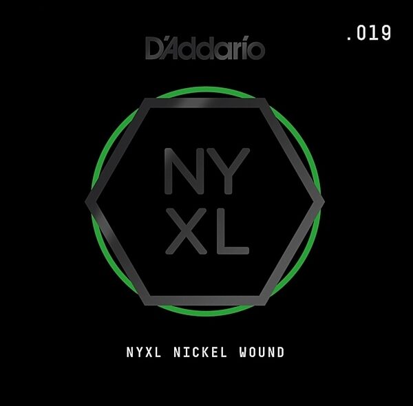 D'Addario NYXL Single Nickel Wound Electric Guitar String, 019