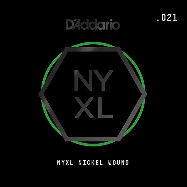 D'Addario NYXL Single Nickel Wound Electric Guitar String, 021