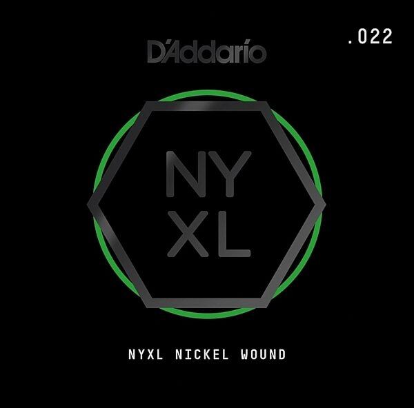 D'Addario NYXL Single Nickel Wound Electric Guitar String, 022