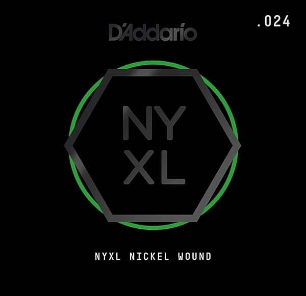 D'Addario NYXL Single Nickel Wound Electric Guitar String, 024