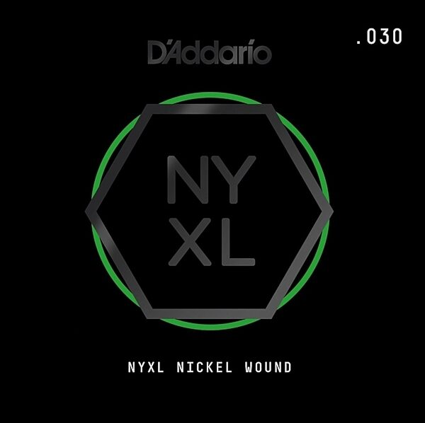 D'Addario NYXL Single Nickel Wound Electric Guitar String, 030