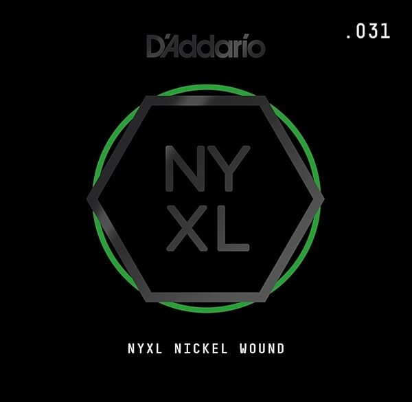 D'Addario NYXL Single Nickel Wound Electric Guitar String, 031